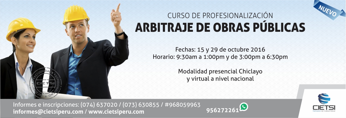 curso de profesionalizaciOn en arbitraje de obras pUblicas