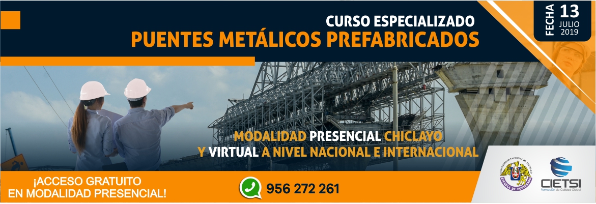 curso especializado puentes metAlicos prefabricados 2019 nuevo