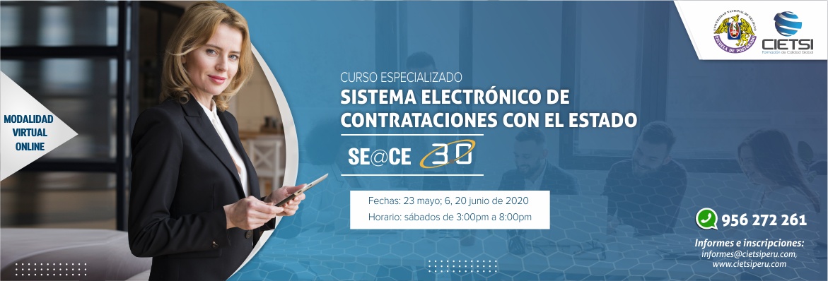 curso especializado sistema electrOnico de contrataciones del estado seace 2020 virtual online