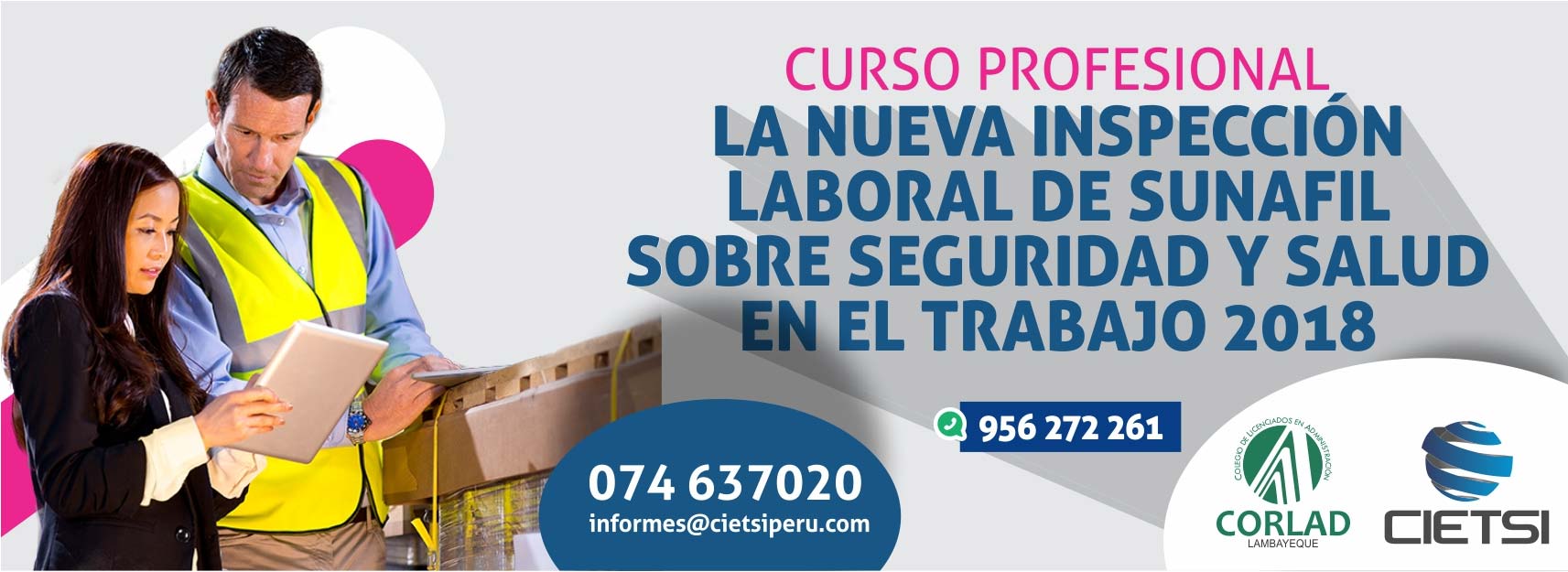 CURSO PROFESIONAL LA NUEVA INSPECCIÓN LABORAL DE SUNAFIL SOBRE SEGURIDAD Y SALUD EN EL TRABAJO 2018