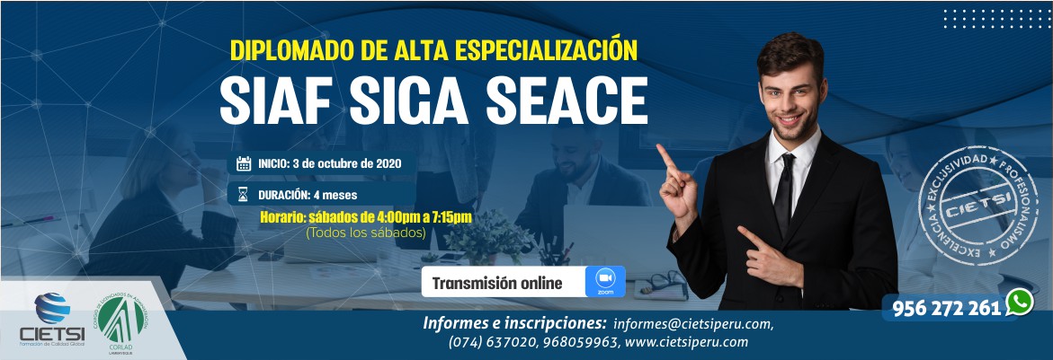 diplomado de alta especializaciOn siaf siga seace 2020 3era ediciOn virtual online